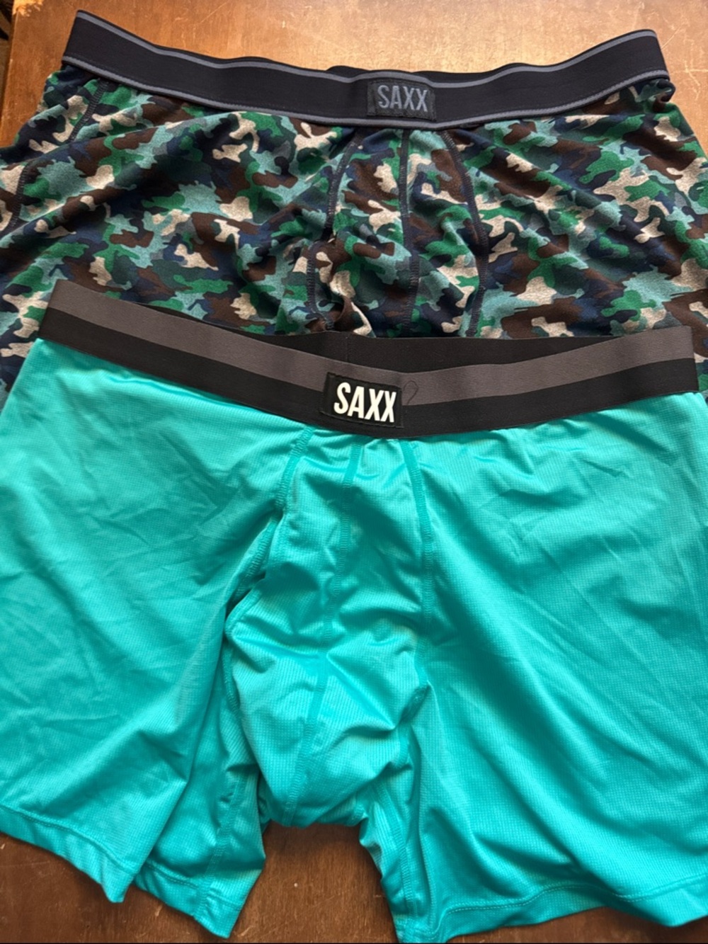 Saxx Men's Boxer Briefs - Teal Solid & Teal Green Camo